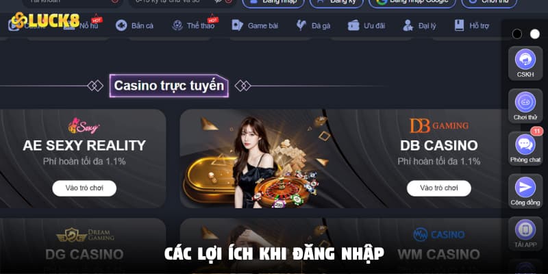 Lợi ích khi đăng nhập